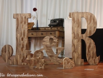 Letras para bodas mr: Imitación madera